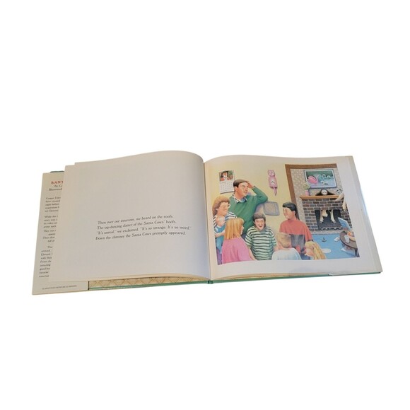 1991 Santa Cows Children's Book Hardback Cooper Edens Christmas - Picture 4 of 7